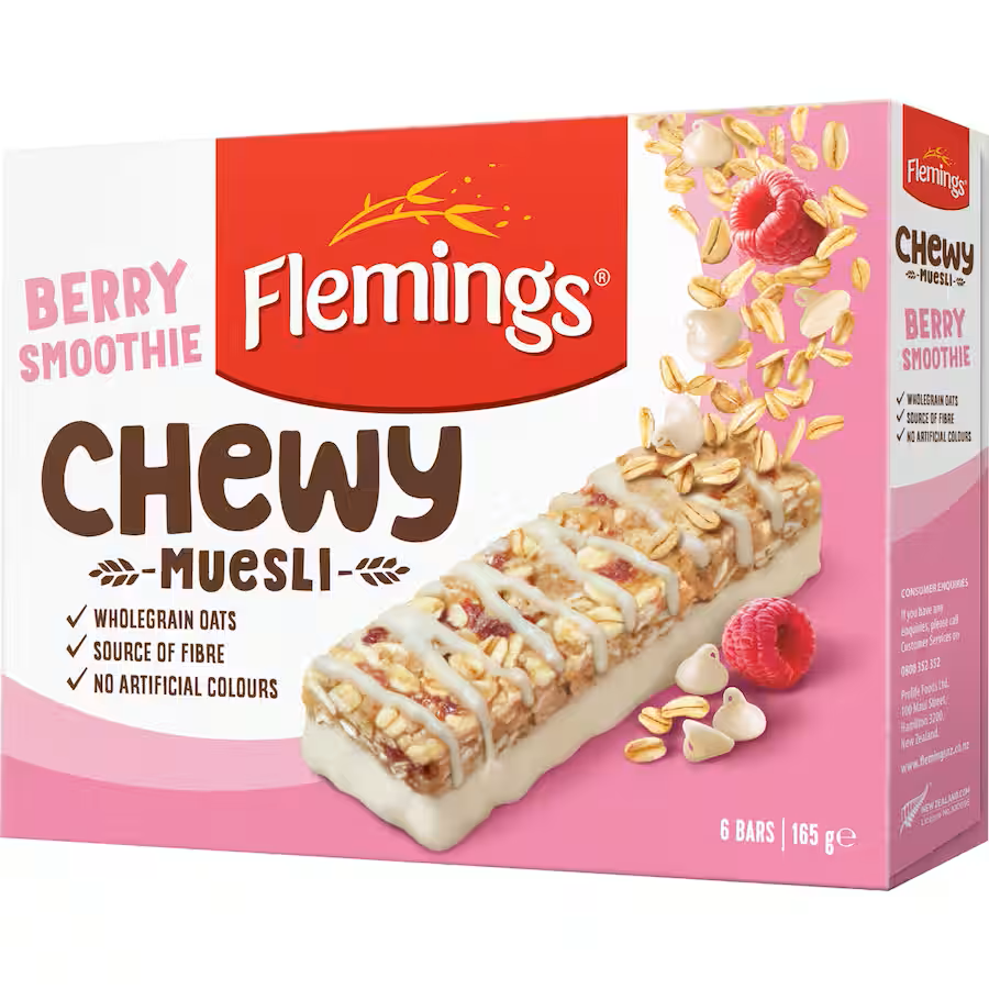 Flemings Berry Smoothie Muesli Bars 136gm