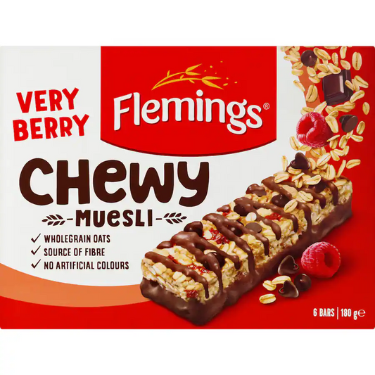 Flemings Very Berry Muesli Bars 136gm