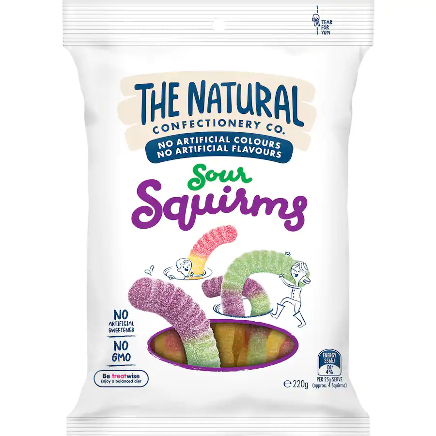 Natural Sour Squirms 220gm