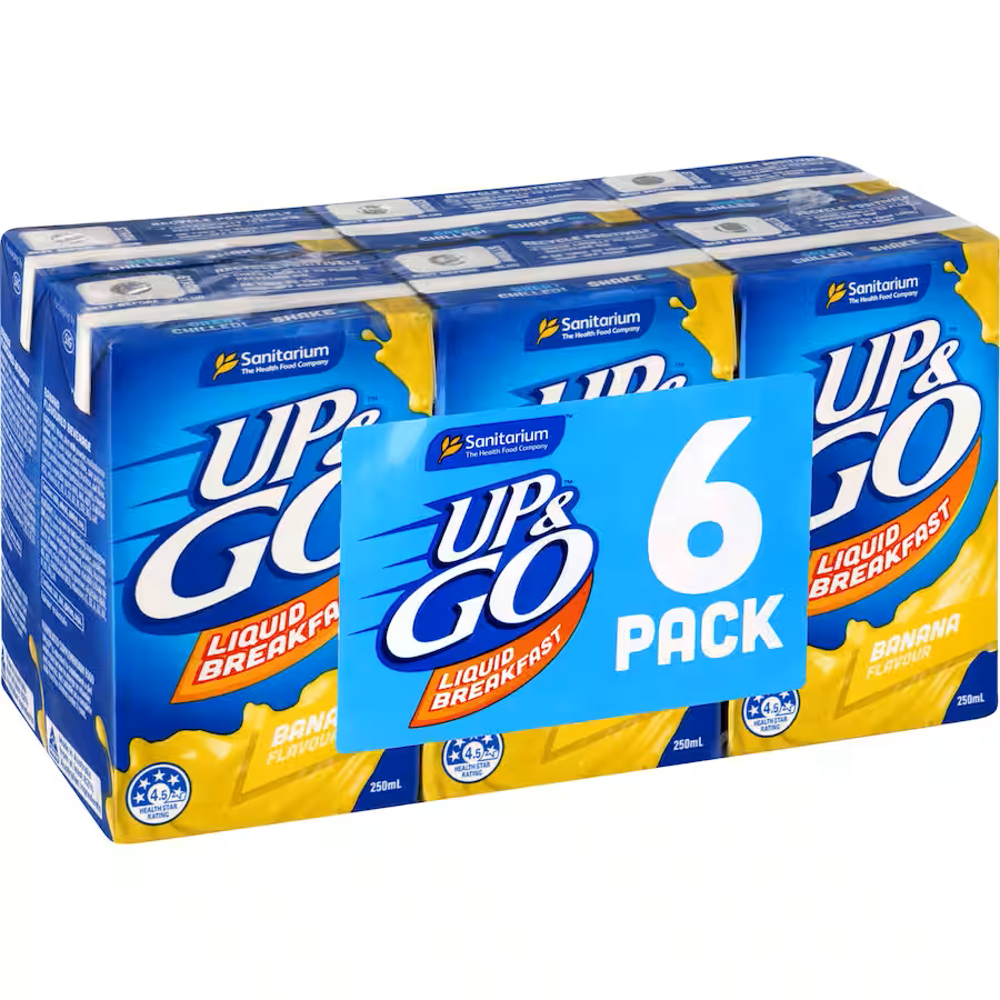 Up & Go Banana 6 Pack 250ml