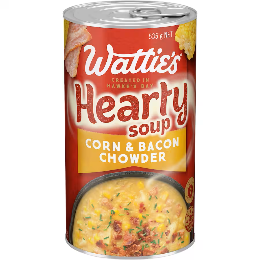 Watties Soup Hearty Corn and Bacon 535gms