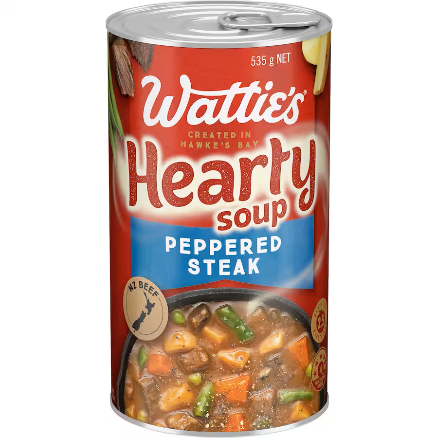 Watties Soup Hearty Peppered Steak 535gms