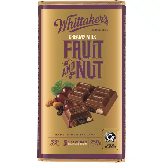 Whittaker's Fruit and Nut 250gms